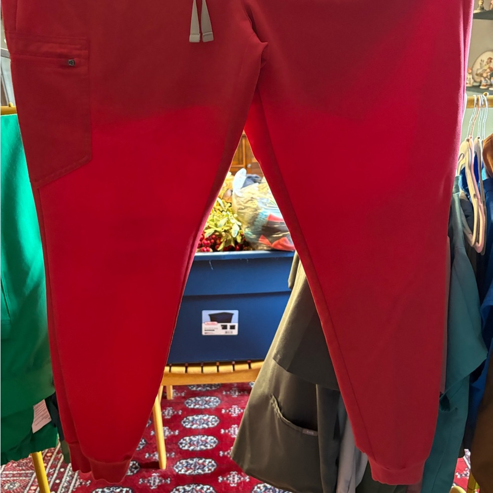 FIGS Large red joggers